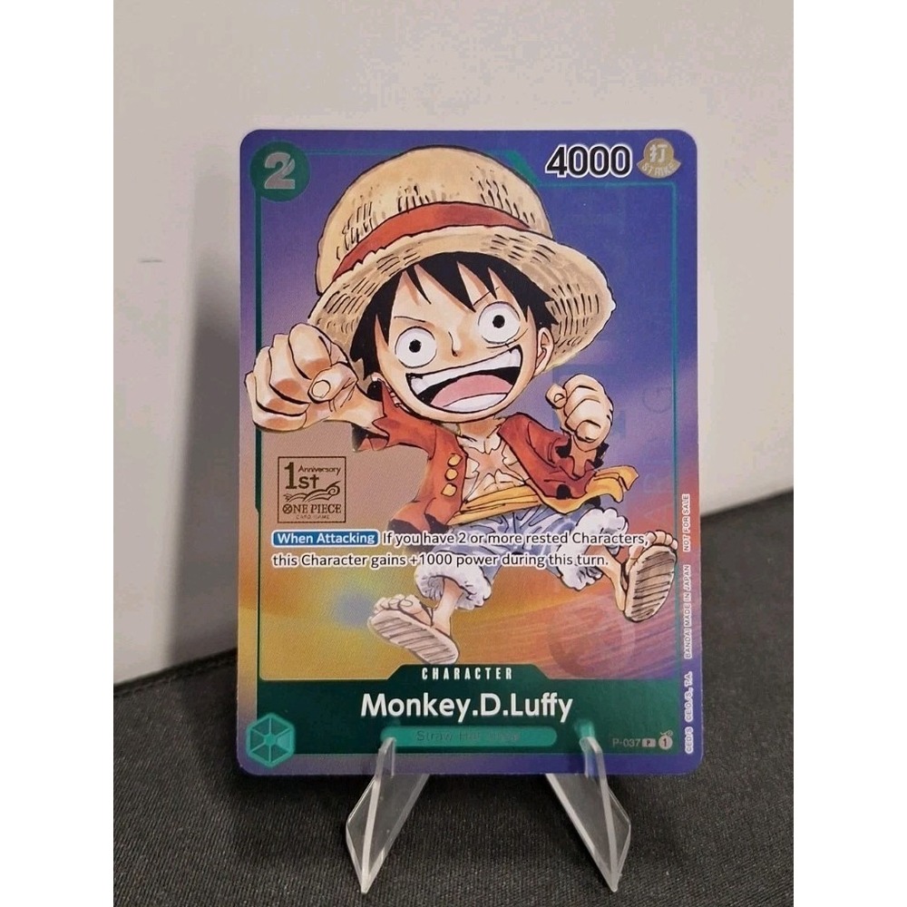 One Piece Monkey D. Luffy P-037 1st Anniversary Tournament Stamped Promo Foil
